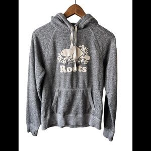 Roots salt and pepper grey pullover hoodie sweater size small